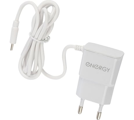 Сетевое зарядное устройство Energy ET-13 с кабелем micro-USB 1А цвет - белый 100296