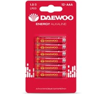 Батарейка Элемент питания алкалиновый AAA/LR03 1.5В DAEWOO Energy Alkaline BL-12 (упаковка 12шт) 5057074