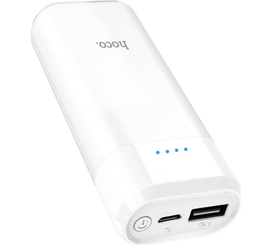 Портативный аккумулятор Hoco B35А, 5200мА/ч, USB, 1A, белый 6957531081555