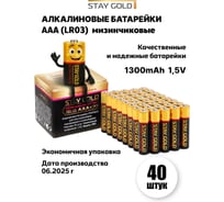 Батарейки алкалиновые STAY GOLD набор ААА 40шт SG-AAА-40