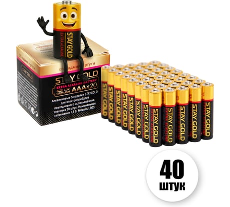 ААА Батарейки алкалиновые - набор 40шт STAY GOLD SG-AAА-40 SG-AAA-40
