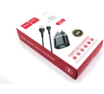 Блок питания (сетевой адаптер) Amperin HOCO С12Q Smart QC3.0, кабель Type-C-USB, 5V, 3A, черный 092143