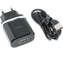 Блок питания (сетевой адаптер) Amperin HOCO С12Q Smart QC3.0, кабель Micro USB, USB, 5V, 3A, черный 092141