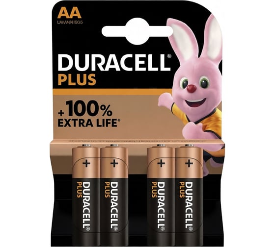 Батарейка Duracell PLUS AA BL4 щелочная RPL00667