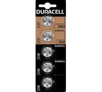 Батарейка Duracell Lithium CR2025 BL5 литиевая RPL00581