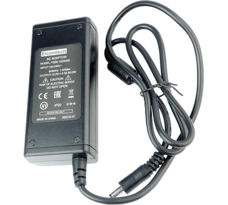 Блок питания / сетевой адаптер ELCOMTECH 60W 5A 12V AC/DC YS50-1205000 (аналог MEAN WELL GST60A12-P1J) УТ-00027193