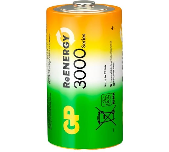 Перезаряжаемые аккумуляторы GP 300CHCRGY типоразмера C, емкость 3000 м 20261