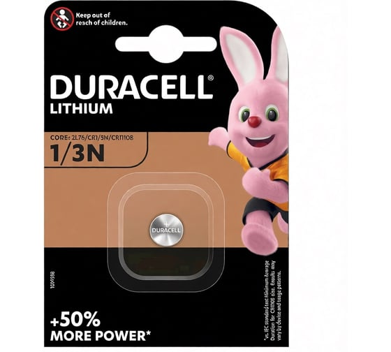 Батарейка Duracell Lithium CR1/3N BL1 RPL00540