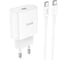 Блок питания (сетевой адаптер) Hoco C94A Metro 1xUSB-C с кабелем Type-C-Type-C, 3.0A, 20W, белый 109592 1