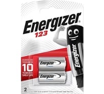 Элемент питания литиевый Energizer CR123 2BL 7638900168495 RPL00139