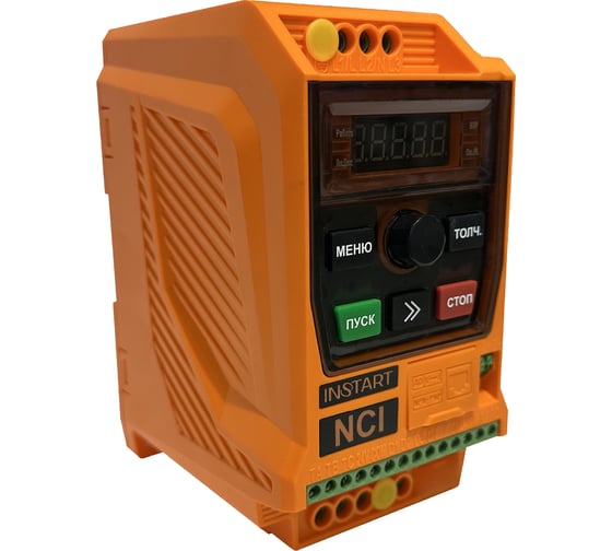 Преобразователь частоты для однофазных двигателей INSTART NCI-G0.75-1В 0.75кВт 6А, контроль линии, встроенная панель (сьемная-опция), тормозной модуль, Modbus RTU, IP20 113100