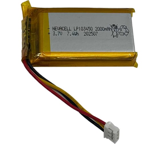 Аккумулятор Nevacell Li-Pol 103450-2000 mAh, PHR3 4687207183710