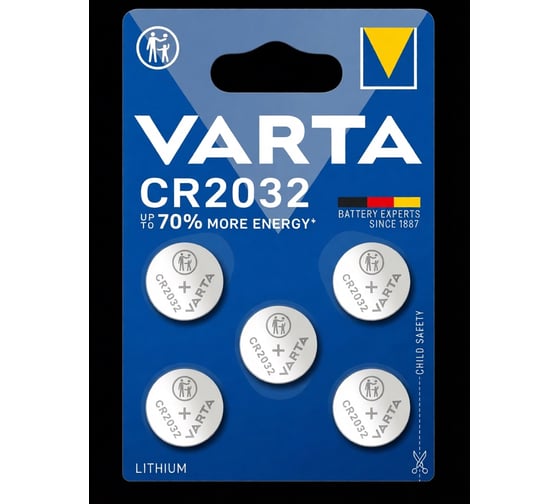 Батарейки Varta Lithium CR2032 BL5 6032101415 RPL00365