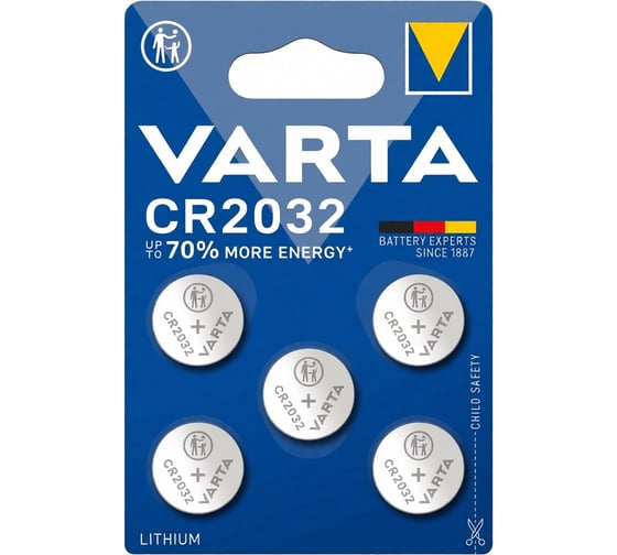 Батарейки Varta Lithium CR2032 BL5 6032101415 RPL00365