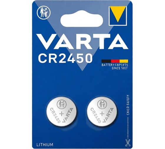 Батарейки Varta Lithium CR2450 BL2 6450101402 RPL00371