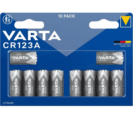 Батарейки Varta Special Lithium Cylindrical CR123A BL10 6205301461 RPL00760