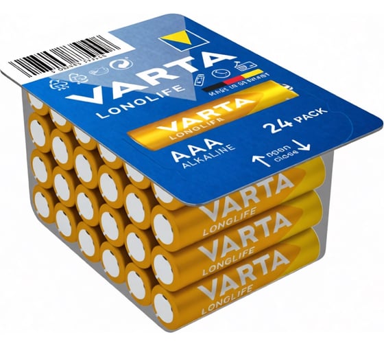 Батарейки Varta Longlife LR03/AAA BL24 4103301124 RPL00379