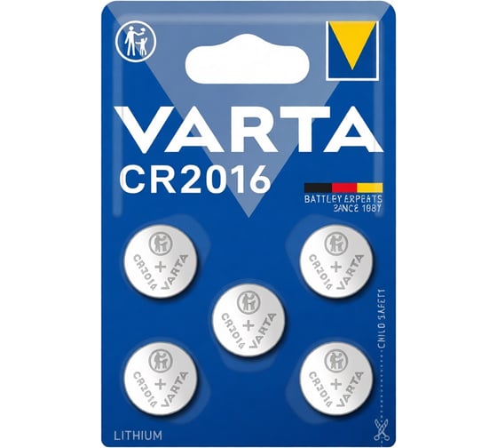 Батарейки Varta Lithium CR2016 BL5 6016101415 RPL00361