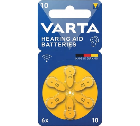 Батарейка Varta Hearing Aid Batteries 10, Bli 6 24610101416 RPL00645