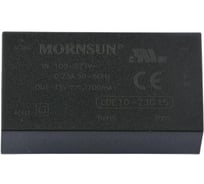 Блок питания на печатную плату MORNSUN LDE10-23B15, в кожухе, AC/DC 10 Вт 15 В, изолированный, залитый компаундом, низкий уровень шумов и пульсаций 3489782