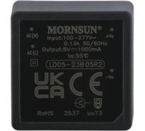 Блок питания на печатную плату MORNSUN LD05-23B05R2, в кожухе, AC/DC 5 Вт 5 В, изолированный, залитый компаундом, низкий уровень шумов и пульсаций 3203322