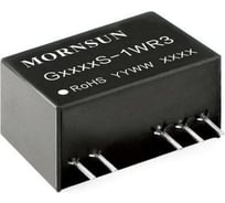 Блок питания на печатную плату MORNSUN G1212S-1WR3, DC/DC 1 Вт 12 В, -12 В, изолированный, фиксированный вход, биполярный выход 5303688