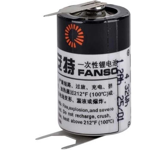 Литиевая батарейка FANSO ER14250H/3PT 8 шт цилиндрическая для приборов, счетчиков, автомобилей и GPS, тип 1/2AA c тремя выводами под пайку, Li-SOCl2 6799649