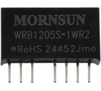 Блок питания MORNSUN WRB1205S-1WR2 на печатную плату, в корпусе SIP8, DC/DC 1 Вт 5 В, изолированный, широкий вход, однополярный выход 3152956