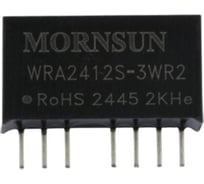 Блок питания MORNSUN WRA2412S-3WR2 на печатную плату, в корпусе SIP7, DC/DC 3 Вт 12 В, -12 В, изолированный, широкий вход, биполярный выход 2591051