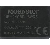 Блок питания MORNSUN URH2405P-6WR3 на печатную плату, в корпусе DIP24, DC/DC 6 Вт 5 В, изолированный, широкий вход, однополярный выход 2784746