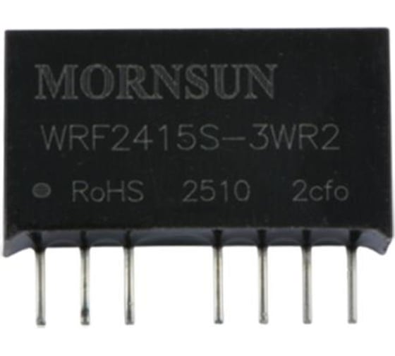 Блок питания MORNSUN WRF2415S-3WR2 на печатную плату, в корпусе SIP8, DC/DC 3 Вт 15 В, изолированный, широкий вход, однополярный выход 3153082