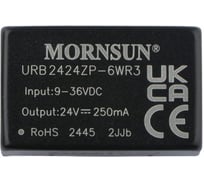 Блок питания MORNSUN URB2424ZP-6WR3 на печатную плату, в корпусе DIP24, DC/DC 6 Вт 24 В, изолированный, широкий вход, однополярный выход 3152512