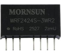 Блок питания MORNSUN WRF2424S-3WR2 на печатную плату, в корпусе SIP8, DC/DC 3 Вт 24 В, изолированный, широкий вход, однополярный выход 3153085