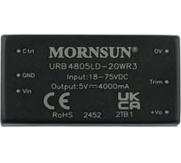 Блок питания MORNSUN URB4805LD-20WR3 на печатную плату, в корпусе 2X1INCH, DC/DC 20 Вт 5 В, изолированный, широкий вход, однополярный выход 3094533