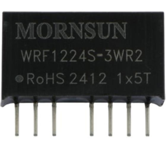 Блок питания MORNSUN WRF1224S-3WR2 на печатную плату, в корпусе SIP8, DC/DC 3 Вт 24 В, изолированный, широкий вход, однополярный выход 3153071