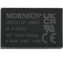 Блок питания MORNSUN URF2412P-6WR3 на печатную плату, в корпусе DIP24, DC/DC 6 Вт 12 В, изолированный, широкий вход, однополярный выход 3152609