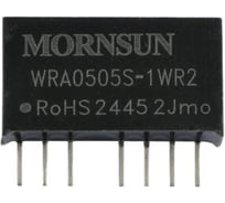 Блок питания MORNSUN WRA0505S-1WR2 на печатную плату, в корпусе SIP8, DC/DC 1 Вт 5 В, -5 В, изолированный, широкий вход, биполярный выход 2302283