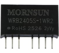 Блок питания MORNSUN WRB2405S-1WR2 на печатную плату, в корпусе SIP8, DC/DC 1 Вт 5 В, изолированный, широкий вход, однополярный выход 3152977