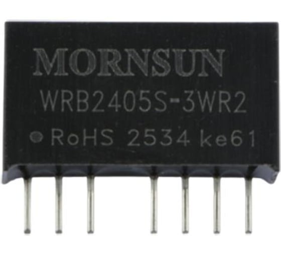 Блок питания MORNSUN WRB2405S-3WR2 на печатную плату, в корпусе SIP8, DC/DC 3 Вт 5 В, изолированный, широкий вход, однополярный выход 2262882