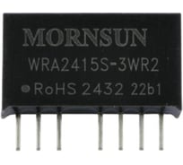 Блок питания MORNSUN WRA2415S-3WR2 на печатную плату, в корпусе SIP8, DC/DC 3 Вт 15 В, -15 В, изолированный, широкий вход, биполярный выход 2196647