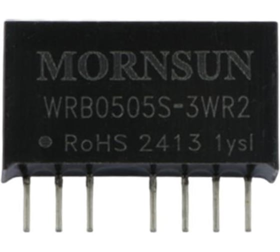 Блок питания MORNSUN WRB0505S-3WR2 на печатную плату, в корпусе SIP8, DC/DC 3 Вт 5 В, изолированный, широкий вход, однополярный выход 2560985