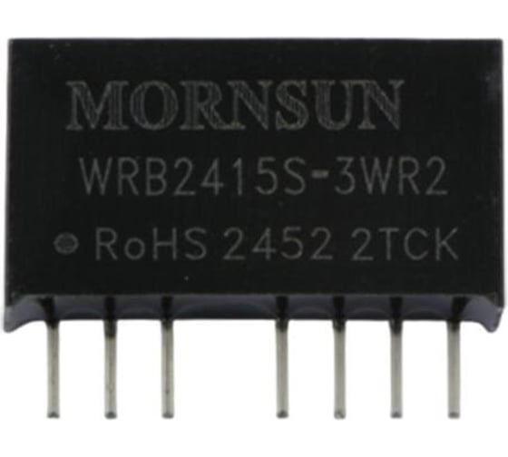 Блок питания MORNSUN WRB2415S-3WR2 на печатную плату, в корпусе SIP8, DC/DC 3 Вт 15 В, изолированный, широкий вход, однополярный выход 2303150