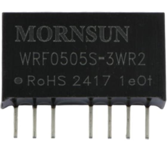 Блок питания MORNSUN WRF0505S-3WR2 на печатную плату, в корпусе SIP8, DC/DC 3 Вт 5 В, изолированный, широкий вход, однополярный выход 3153046
