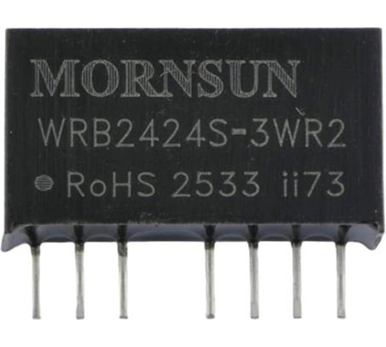 Блок питания MORNSUN WRB2424S-3WR2 на печатную плату, в корпусе SIP8, DC/DC 3 Вт 24 В, изолированный, широкий вход, однополярный выход 3152988