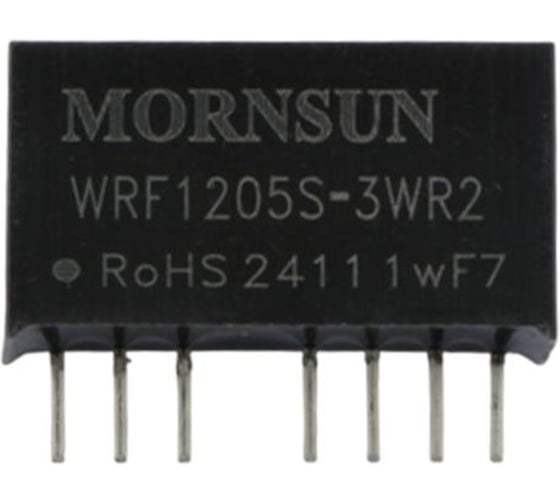 Блок питания MORNSUN WRF1205S-3WR2 на печатную плату, в корпусе SIP8, DC/DC 3 Вт 5 В, изолированный, широкий вход, однополярный выход 3153060