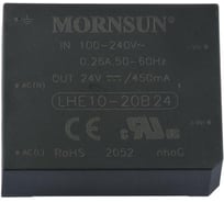 Блок питания MORNSUN LHE10-20B24 на печатную плату, в кожухе, AC/DC 10 Вт 24 В, изолированный, залитый компаундом, универсальный вход 3152253