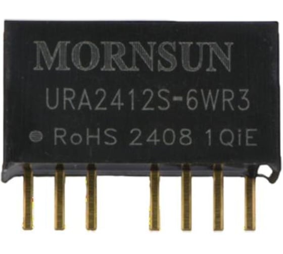 Блок питания MORNSUN URA2412S-6WR3 на печатную плату, DC/DC 6 Вт 12 В, -12 В, изолированный, широкий вход, биполярный выход 4146937
