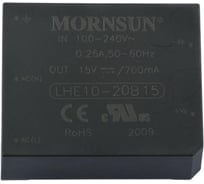 Блок питания MORNSUN LHE10-20B15 на печатную плату, в кожухе, AC/DC 10 Вт 15 В, изолированный, залитый компаундом, универсальный вход 3152252