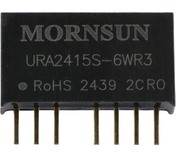 Блок питания MORNSUN URA2415S-6WR3 на печатную плату, DC/DC 6 Вт 15 В, -15 В, изолированный, широкий вход, биполярный выход 3936972