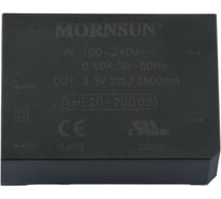 Блок питания MORNSUN LHE20-20B03 на печатную плату, в кожухе, AC/DC 11.5 Вт 3.3 В, изолированный, залитый компаундом, универсальный вход 3153506
